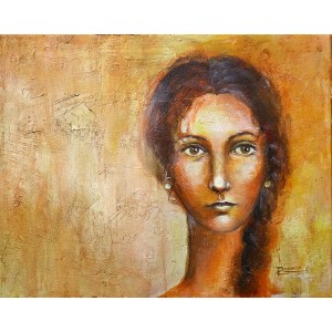 Romana, 16 x 20 Inch, Acrylic on Canvas, Figurative Painting, AC-RMN-001